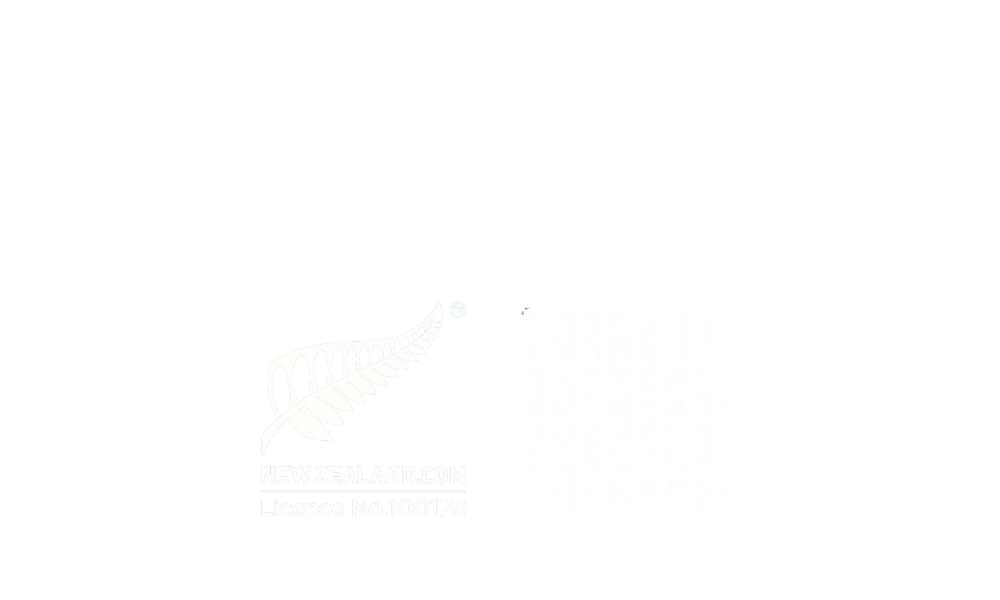 pure otago cherries logo, qr code, and fernmark licence